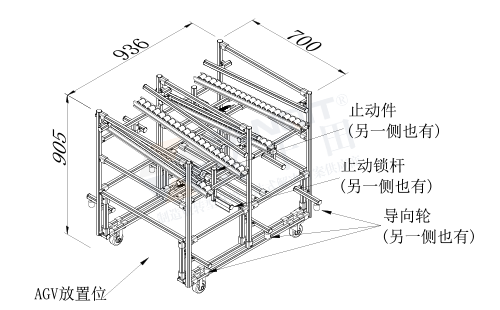 AGV周轉車尺寸圖